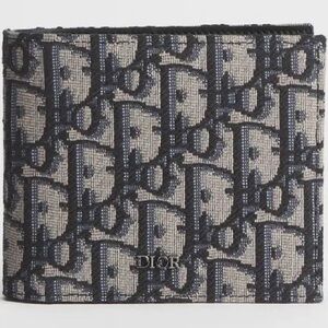 Dior Men's Monogram Blue and Gray Card Holder